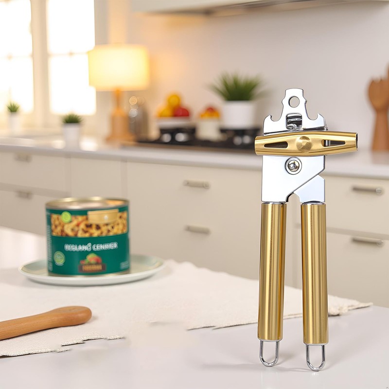 Gold All Metal Can Opener & Bottler Openers, Golden Manual
