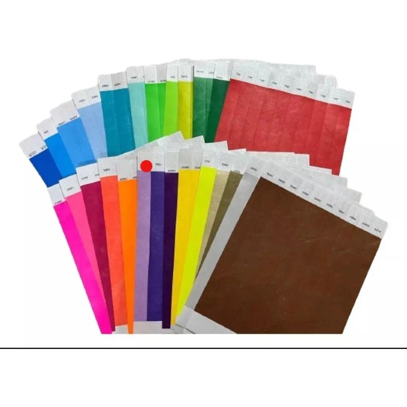 100 Pulseras Brazaletes Tyvek Impresas Con Envio