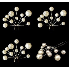 3Pcs Pearl Hair Pins, Bridal Hair Pins, Wedding Hair Pins prefect for brides, bridesmaids and balls
