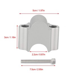 7/8 Inch 22 mm Universal Aluminium Alloy Handlebar Riser Motorcycle Handlebar Riser with Clamps for Motorcycle Dirt Bike ATV, Compatible with (Silver, black