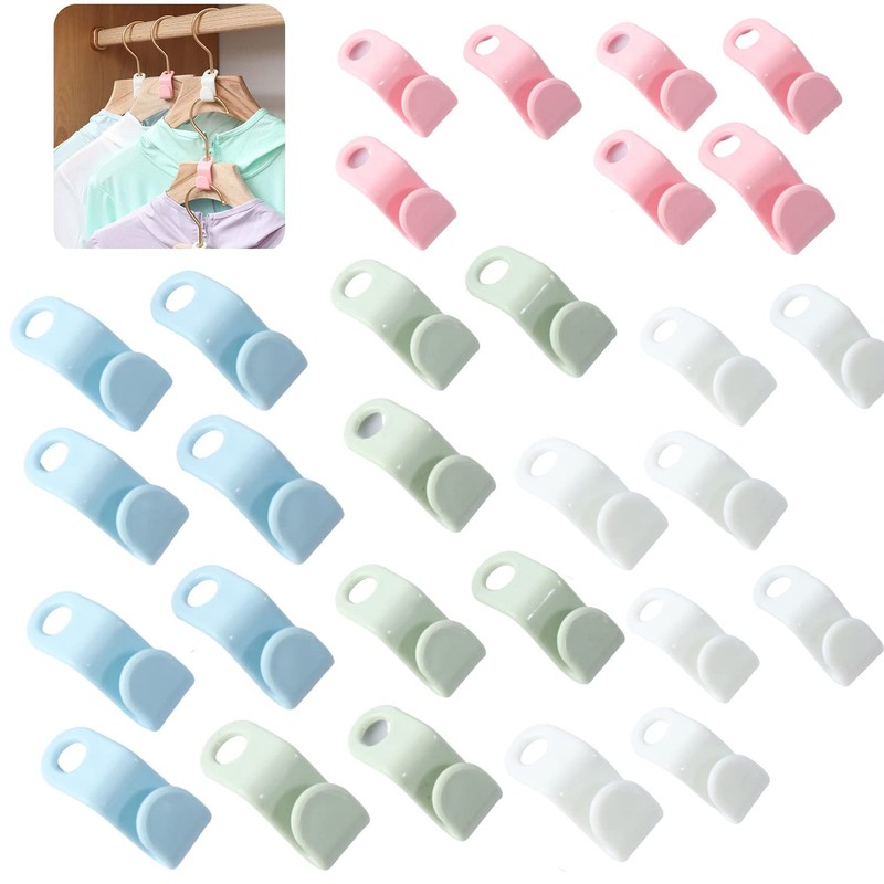 GWAWG Clothes Hanger Fastening 40 Pieces Plastic Fashion Stackable Fastening