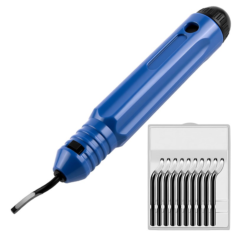 Deburring Tool Kit, Engraving Tools with 10 Pcs 360 Degree