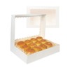 qiqee Auto-pop Up White Cookie Box with Window 14x10x2.5 inch
