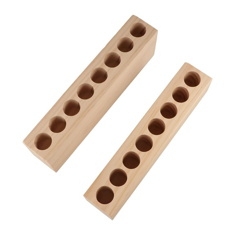 Wooden Lipsticks Holder,2PCS Multifunction Pen Holder,Makeup Brush Holder,Desktop Lipstick Holder,Lipstick
