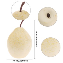 Funzhan 6pcs Artificial Pear Decoration Fake Vivid Fruit Model Realistic Plastic Food Display Lifelike Faux Vegetable Home Cabinet Ornament