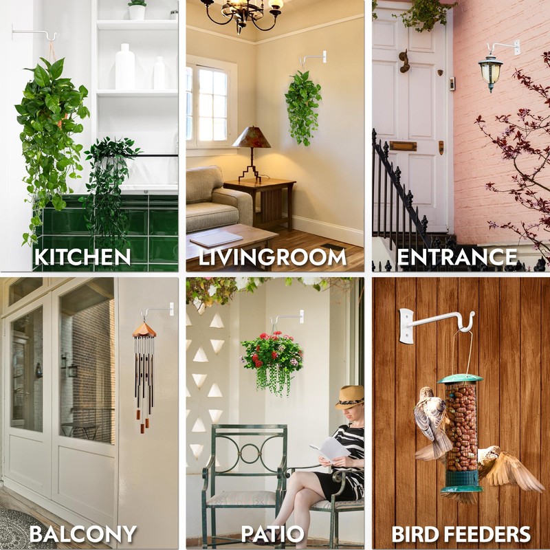 RTZEN Plant Hangers Outdoor or Indoor - Wrought Iron Metal