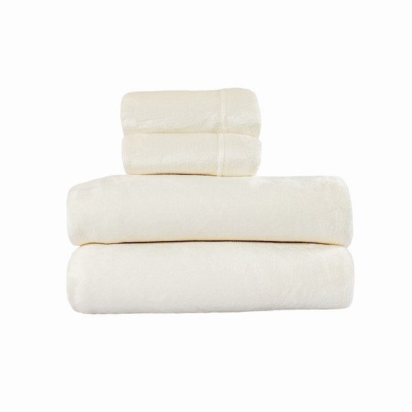 Southwest Canyon Comfort Collection Velvet Plush Sheet Set, King, Ivory