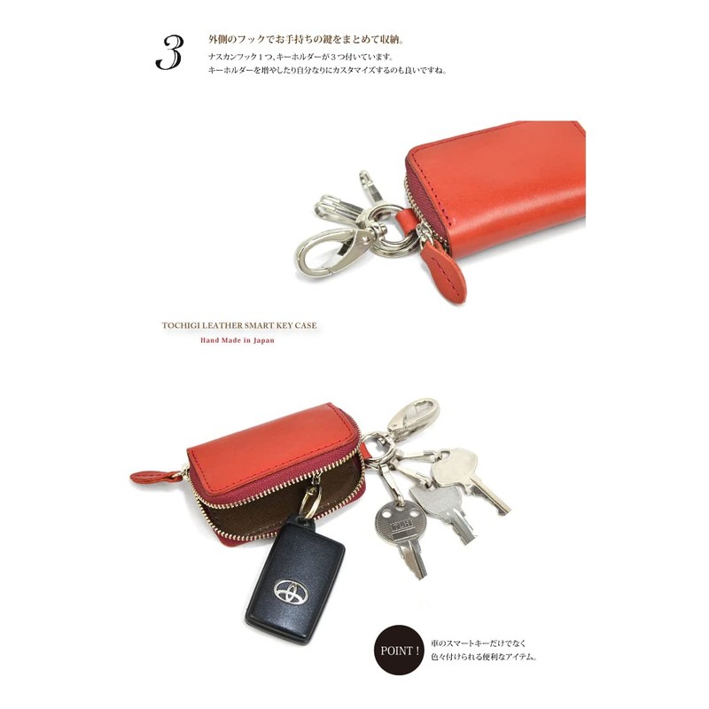 Vermani Tochigi Leather Smart Key Case, blue (dark)