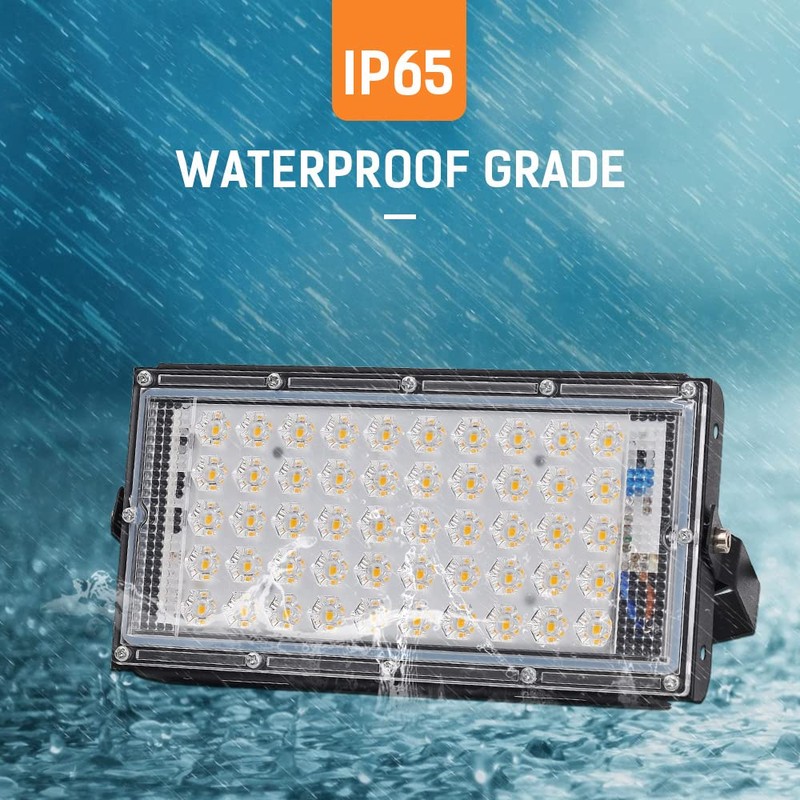 RTNLIT 2-Pack 100W LED Flood Lights Outdoor, IP65 Waterproof Emergency