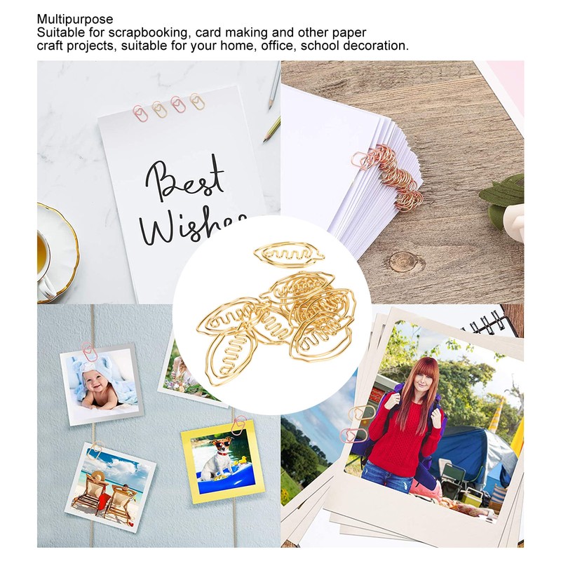 100pcs Special Shape Paper Clips Creatively Cute Plated Metal Bookmark