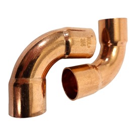 Copper Pipe Elbow Fittings – 3/4-inch OD, 90-Degree Long Radius Elbow, C x C Sweat Joint, Ideal for HVAC, Plumbing, and Refrigeration Systems (Pack of 2)