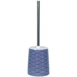 MSV 'Bento 143657 Toilet Brush Set, Ceramic Blue/White, 30 x 20 x 15 cm