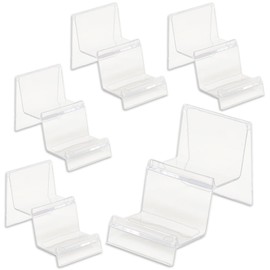 Nicheez Display Stand, 2 Tiers, Acrylic Stand, Display Shelves, Storage, Clear, Set of 5