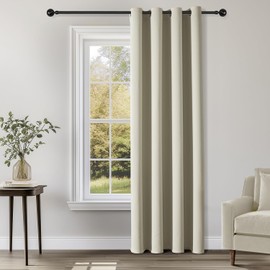 ChrisDowa Grommet Blackout Curtains for Bedroom - Thermal Insulated Room Darkening Curtains for Living Room (1 Panel Set, Beige,52W x 95L)