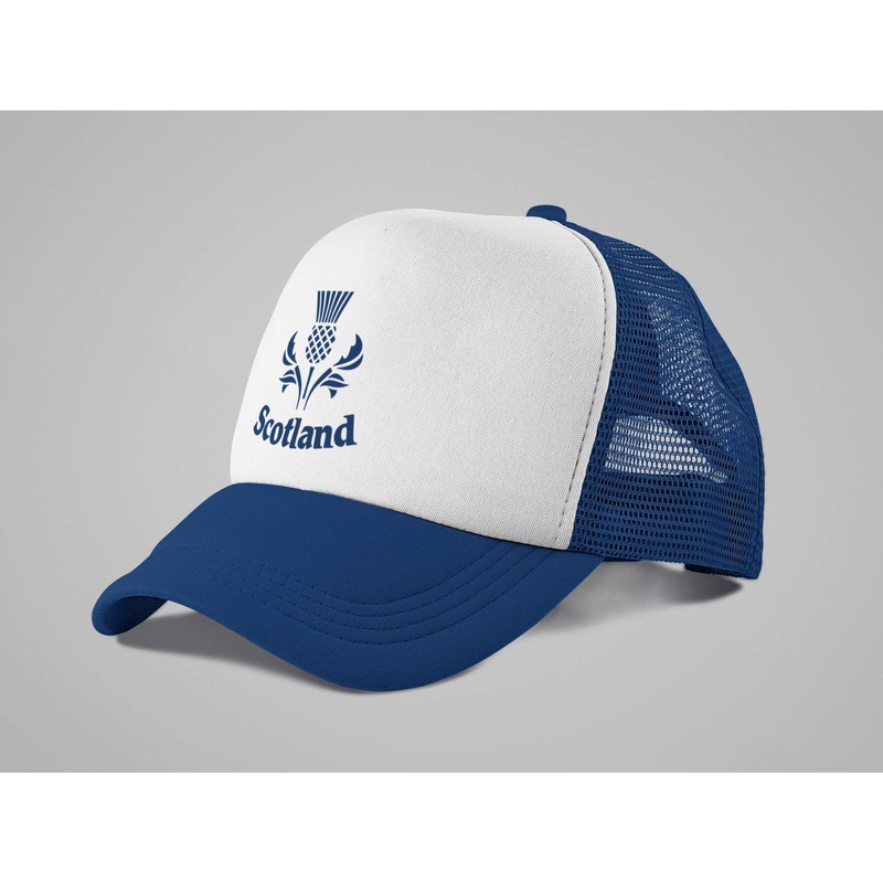 Super Lemon Scotland Scottish Truckers Hat Cap Blue/White