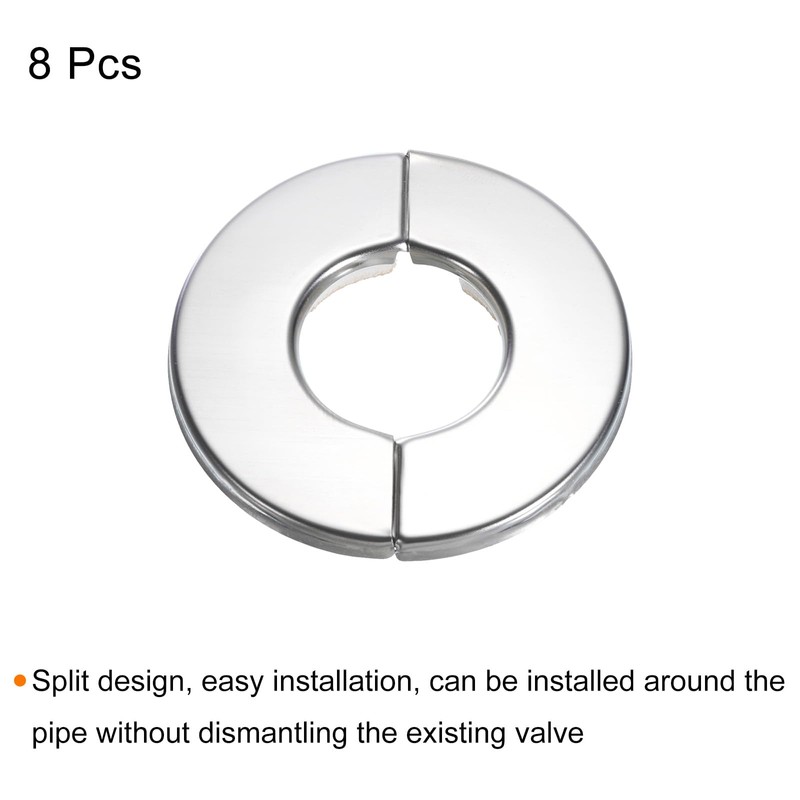 sourcing map Wall Split Flange, 2pcs 304 Stainless Steel Round