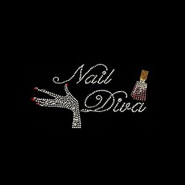 Rhinestone Transfer Nail Diva Nail Tech Bling, Hot Fix, Iron On, DIY
