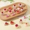 FASHEWELRY 30Pcs Resin Dessert Pendants 3D Imitation Food Charms Strawberry