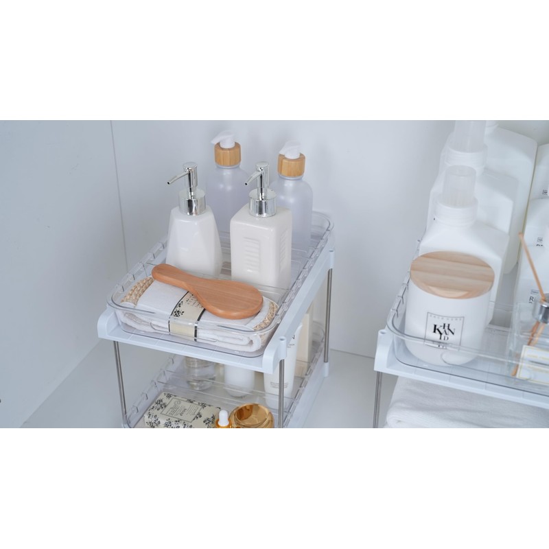 EVERIE 2-Tier Pull Out Under Sink Organizers for Kitchen, Bathroom,
