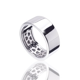 Materia #SR-143 Women's Band Ring Heart Love 925 Sterling Silver Ring Zirconia White Rhodium-Plated, Zirconia, Cubic Zirconia