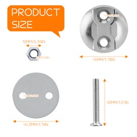 4-Piece Airline Rail Lashing Point Lashing Plate Aluminium Airline Rail Fitting with Screws Round Mounting Anchor Point Set Accessories for Trucks, Motorhomes, Motorcycles, Snowmobiles