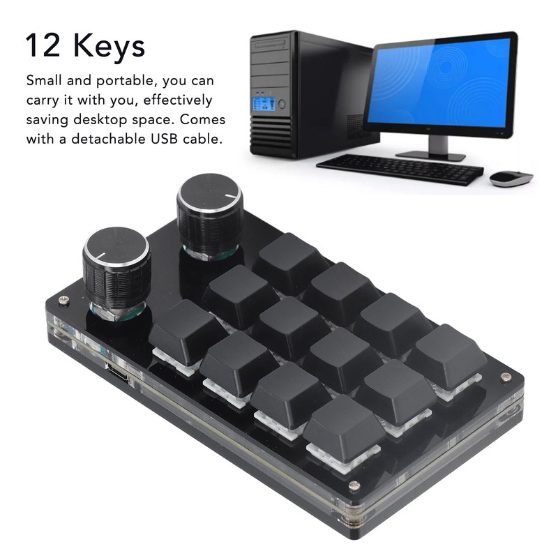 Mechanical Gaming Keypad 12 Keys 2 Knobs Small OSU Gaming