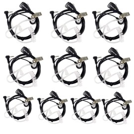 Retevis RT45 Acoustic Tube Walkie Talkie Earpiece with Mic 1 Pin 2.5mm, Compatible with Motorola T200 T260 T460 T600 MH230R MR350R Walkie Talkies, Hands Free Two Way Radio Headset with PTT (10 Pack)