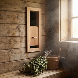 Wooden Sauna Room Air Vent, Ventilation Panel Slab Grille for Steam Room or Home Spa, Wood Air Vent for Indoor Sauna or Humid Environment