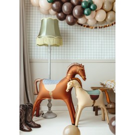 XXL Folienballon Pferd sebststehend Ballon Pony Geburtstag Mädchen Junge Geschenk Kinder Deko Reiterhof Bauernhof creme Isabelle ca. 70cm