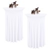 2 Packs White Round Cocktail Table Skirt 32"x 43"