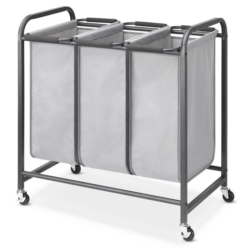 Whitmor Triple Laundry Sorter - 3 Removable Bags with Easy-Grip