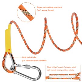Gangying Climbing Rope 10mm Outdoor Static Rock Climbing Rope 10m High Strength Cord Safety Rope Fire Rescue Parachute Rope with 2 Carabiner