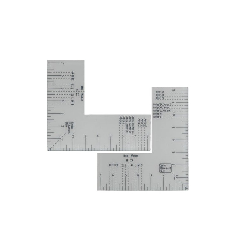 2 Pack Tshirt Ruler Guide for Vinyl Alignment - Adult