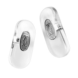 Brillen Nasenpads Ersatz für Schraubbrille Sonnenbrille Brille Nasenpads Silikon Größe Groß mit Schrauben und Schraubendreher (Silber)