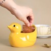 SOCOSY Yellow Chicken Sugar Packet Holder, Ceramic Sugar Bowl, Tea