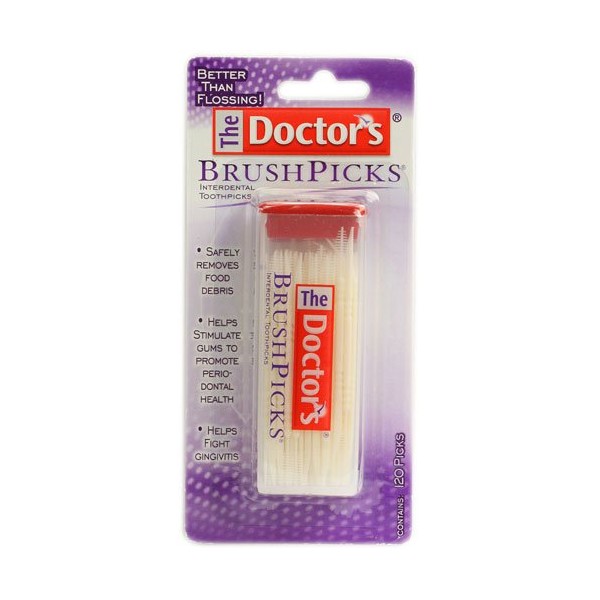 The Doctor's BrushPicks Interdental Toothpicks -- 120 Toothpicks - 3PC
