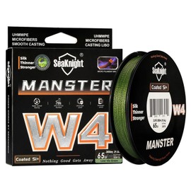 Seaknight W4 4 Strands Braided Lines 300M/500M Super Smooth PE Multifilament Line Carp Fishing Lines Double Coating UV-proof Saltwater-proof Fishing Line for Saltwater Sea Fishing 15-100LB
