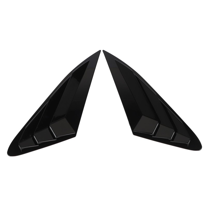 2PCS Rear Side Window Louver Gloss Black Sporty Look Scratch