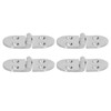 4PCS Door Hinge Silver 4 Holes 316 Stainless Steel Oval