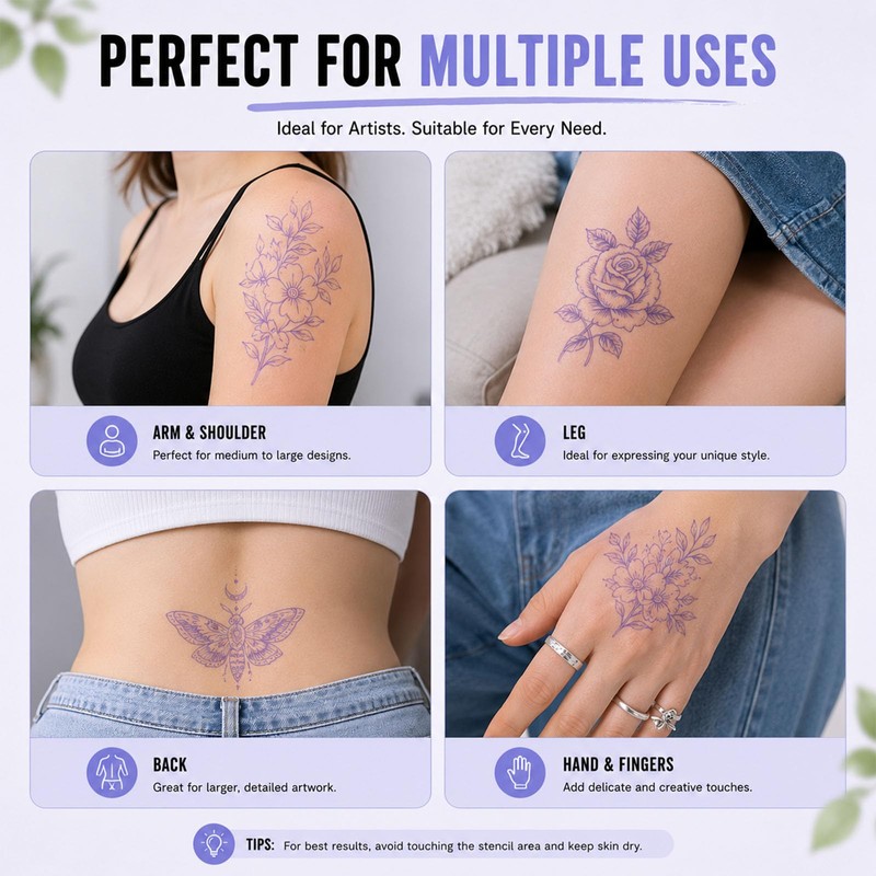 Usiriy Tattoo Stencil Transfer Gel 3.38oz, Long-Lasting Smudge-Proof Clear
