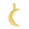 High Polish 10k Yellow Gold Crescent Moon Charm Pendant