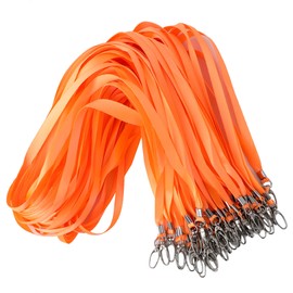 ROSSHINE 100pcs Orange Lanyards for Neck, Nylon Neck Strap Lanyard for Keys ID Cards Name Tags Badge Holders with Swivel Hook Ideal for Staff Student Doctors Visitors
