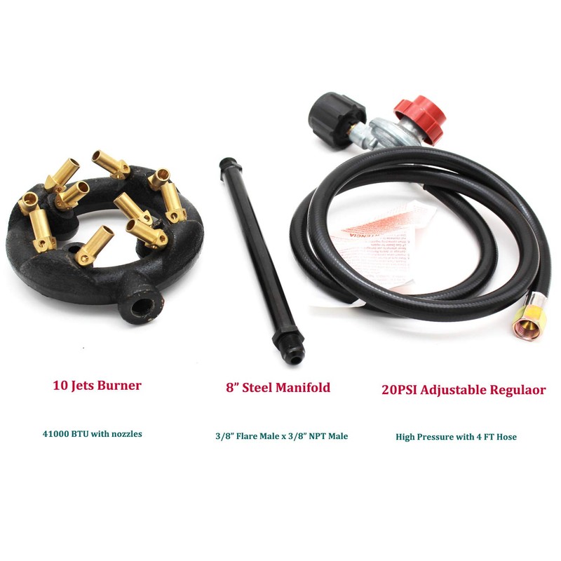 𝑴𝑬𝑵𝑺𝑰 10 Jets Homemade Cast Iron Burner Assembly Flame Control