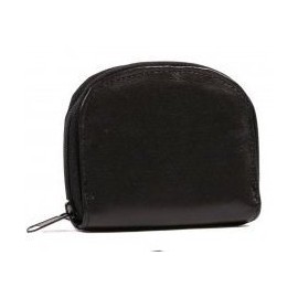 Soft Leather Zip Round Coin Purse with Card Slot