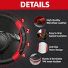 NBTEPEM 6 Pcs Red Car Accessories Set, Sport Leather Steering