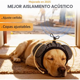 Orejeras Contra Ruido Para Perro, Ajustables Protector, Audifonos Para Pirotecnia Perros, Orejeras Que no Se Mueven y Capucha Calmante, Alivian la Ansiedad Protegen del Ruido, Peinar Viajar (Medium)