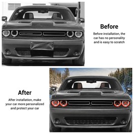 Voodonala for Challenger Headlight Headlamp Lampshade Accents Enhancements Cover Bezels Ring Cover Trim for 2015-2024+ Dodge Challenger Exterior Accessories Red ABS