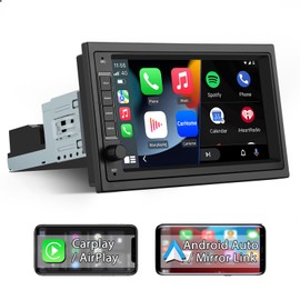 EagleNav 7 inch Car Stereo Audio 1 Din Universal Car Radio 2+64GB Android 12 for iOS CarPlay/Android Auto/Mirror Link GPS Sat Nav Bluetooth WiFi USB DAB GPS Navigation Car Audio FM Radio