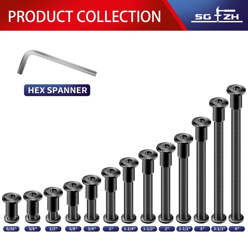 1/4-20 x 1 Inch 20Pcs Flat Head Hex Socket Cap