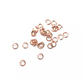 Unbranded Rose Gold Stainless Steel Jump Rings 4mm x 0.6mm - Open 22 Gauge-25 Rings-SS100